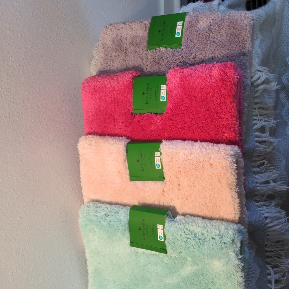 Kate Spade Bath Rug 17x24" Available In Hot Pink, Lavender, Baby Pink
